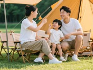 和爸爸一起去露营_小兔子飞飞和爸爸的草地露营趣事