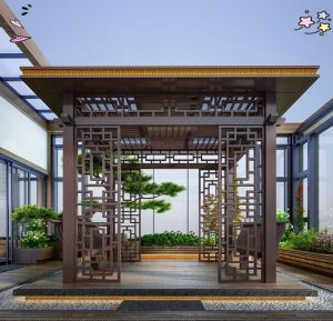 新中式休闲凉亭匾_庭院点睛之笔，文化与现代的完美融合
